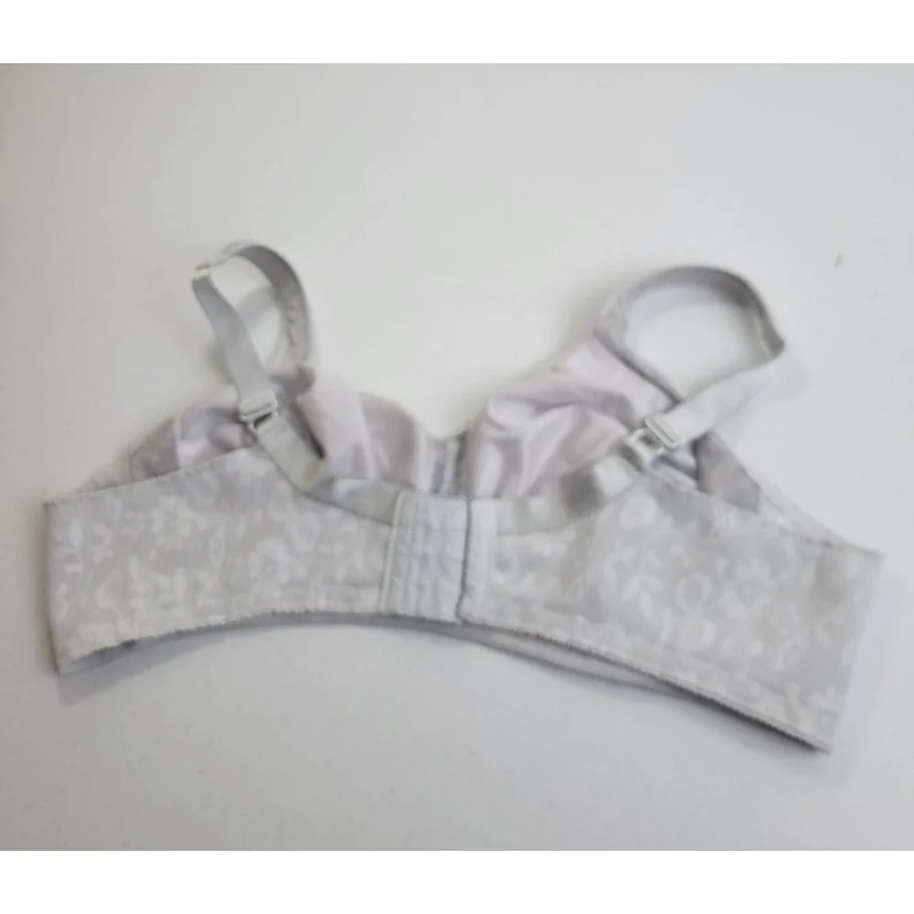 Vtg Playtex Wireless Bra Full Coverage Floral Comfort White Size 44C